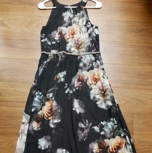 SLNY Full Length Floral Dress